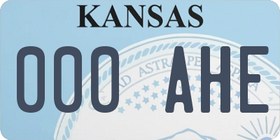 KS license plate 000AHE