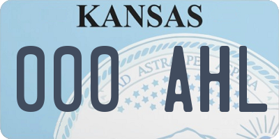 KS license plate 000AHL