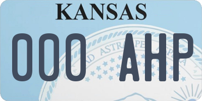 KS license plate 000AHP