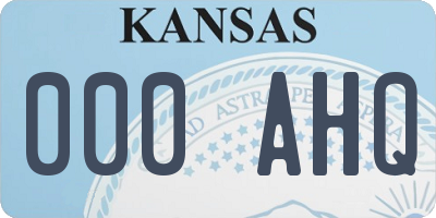 KS license plate 000AHQ