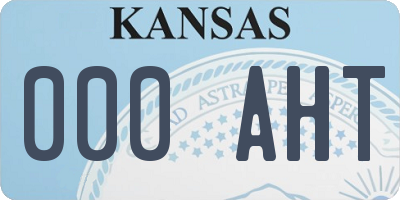 KS license plate 000AHT