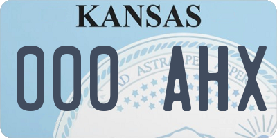 KS license plate 000AHX