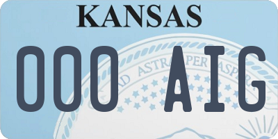 KS license plate 000AIG