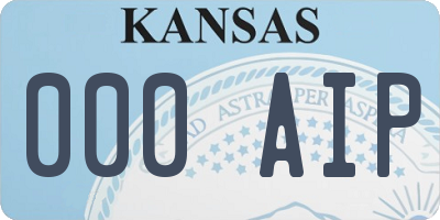 KS license plate 000AIP