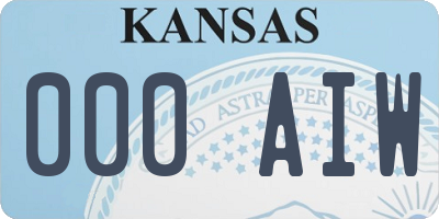 KS license plate 000AIW