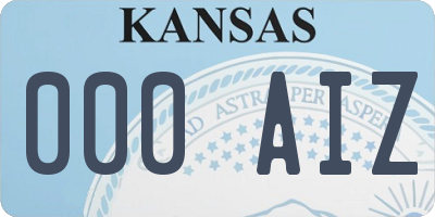 KS license plate 000AIZ