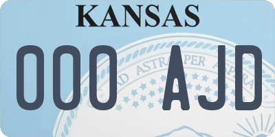 KS license plate 000AJD