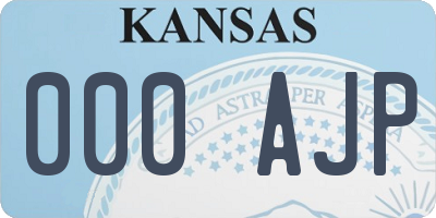 KS license plate 000AJP