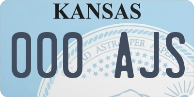 KS license plate 000AJS