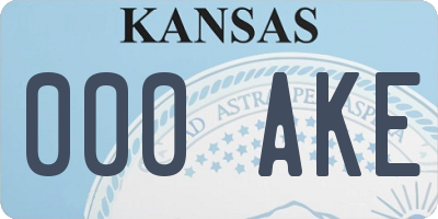 KS license plate 000AKE