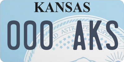 KS license plate 000AKS