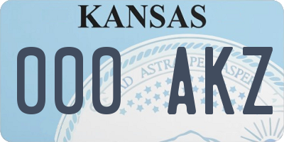 KS license plate 000AKZ