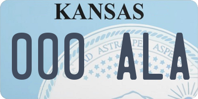 KS license plate 000ALA
