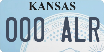 KS license plate 000ALR