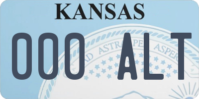 KS license plate 000ALT