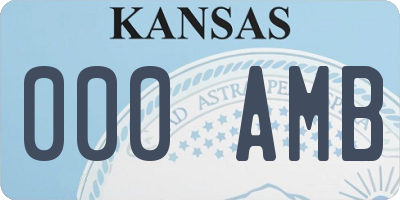 KS license plate 000AMB