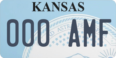 KS license plate 000AMF