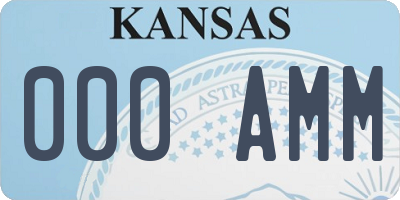 KS license plate 000AMM
