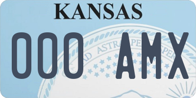 KS license plate 000AMX