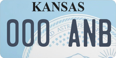 KS license plate 000ANB
