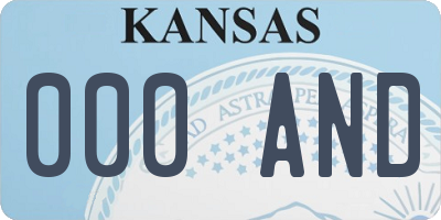 KS license plate 000AND