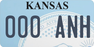 KS license plate 000ANH