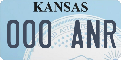 KS license plate 000ANR
