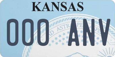 KS license plate 000ANV