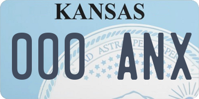 KS license plate 000ANX