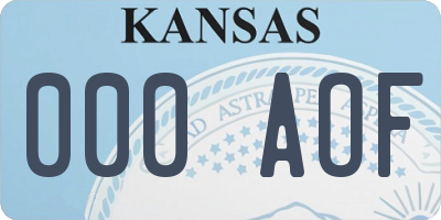 KS license plate 000AOF