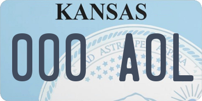 KS license plate 000AOL
