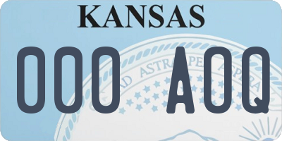 KS license plate 000AOQ