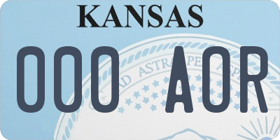 KS license plate 000AOR