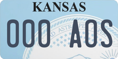 KS license plate 000AOS