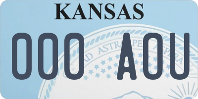 KS license plate 000AOU