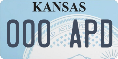KS license plate 000APD