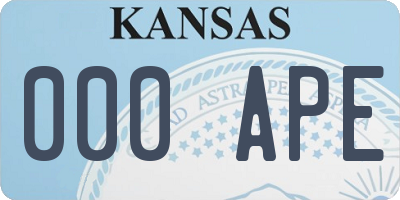 KS license plate 000APE