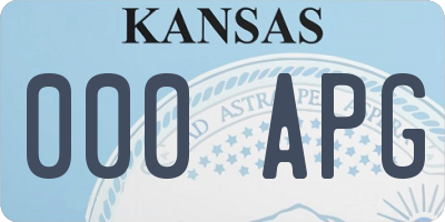 KS license plate 000APG