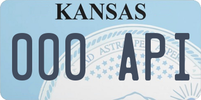 KS license plate 000API
