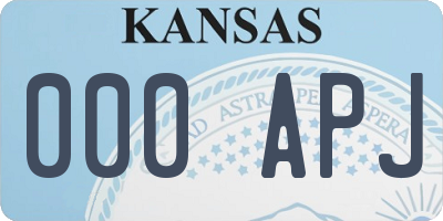 KS license plate 000APJ