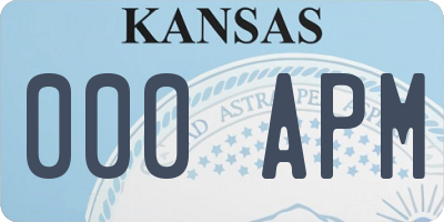 KS license plate 000APM