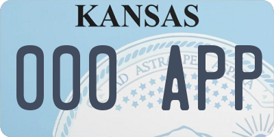 KS license plate 000APP