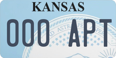 KS license plate 000APT