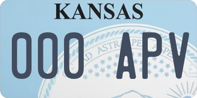 KS license plate 000APV