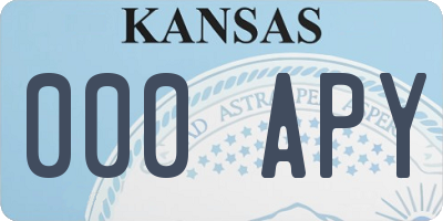 KS license plate 000APY