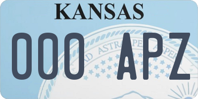 KS license plate 000APZ