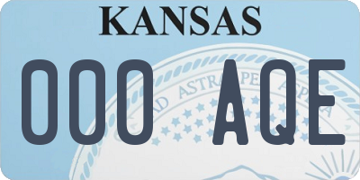KS license plate 000AQE