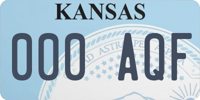KS license plate 000AQF