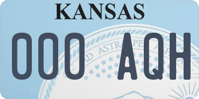 KS license plate 000AQH