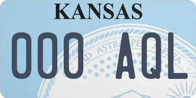 KS license plate 000AQL